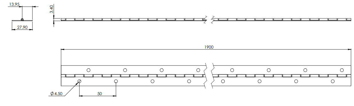 Bisagra Piano 2 MTS